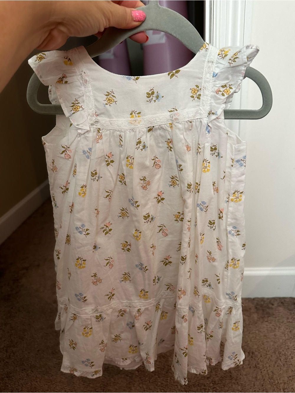 Janie and Jack Girls White Floral Ruffle Sundress
